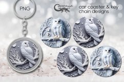 3d style owl | Car coaster &amp; key chain sublimation P3 Product Image 1