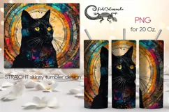 Mosaic Cat | skinny tumbler animals Sublimation design PLUS3 Product Image 1