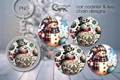 Vintage Christmas | xmas Car coaster &amp; key chain designs3 Product Image 1