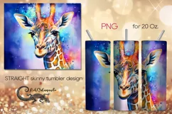 Watercolor giraffe | skinny tumbler Sublimation design PLUS3 Product Image 1