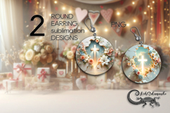 Cross &amp; wall | christian Round Earring Sublimation design P3 Product Image 1