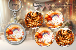 Golden Autumn | Fall Car coaster &amp; key chain design PL3 Product Image 1