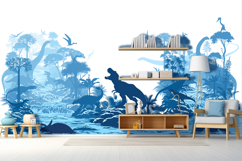 Vector jungle river with dinosaurs. Product Image 3