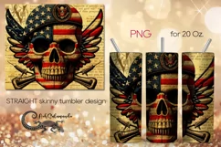 Patriotic Skulls | Vintage Skinny tumbler sublimation PLUS3 Product Image 1