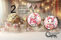 Easter rabbit | spring Round Earring Sublimation designs PL3 Product Image 1