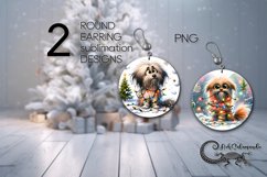 Christmas dog | funny Round earring Sublimation designs PL Product Image 1
