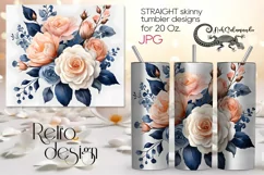 Watercolor Flower | Sublimation skinny tumbler design PLUS3 Product Image 1