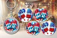 Patriotic usa flag | american coaster &amp; key chain design PL3 Product Image 1