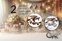 Funny animals | Cartoon style Round earring sublimation P3 Product Image 1