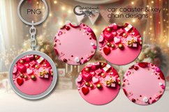 Valentine 3d hearts | pink coaster &amp; key chain design PLUS Product Image 1