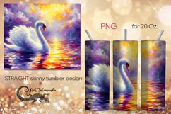 Swan | impressiomism skinny tumbler Sublimation design PLUS3 Product Image 1