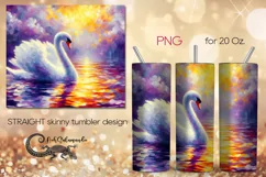 Swan | impressiomism skinny tumbler Sublimation design PLUS3 Product Image 1