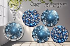 Christmas snowflake | 4 Car coaster &amp; key chain sublimation3 Product Image 1