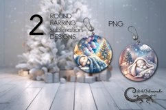 Sleeping baby animals | 2 xmas Sublimation round earring3 Product Image 1