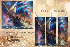 Fantasy ship | 8 Marine Skinny Tumbler Sublimation design P3 Product Image 1
