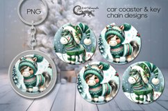 Christmas horse | Car coaster &amp; key chain sublimation PL3 Product Image 1