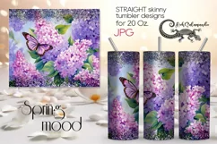 Lilac bush | flower Skinny tumbler Sublimation design PLUS3 Product Image 1