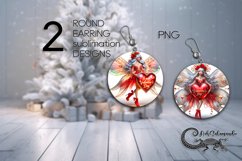 Valentine fairy | 2 Sublimation round earring designs PL3 Product Image 1