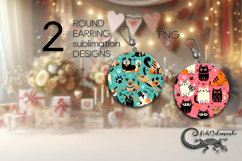 Modern pets | Cartoon style Round earring sublimation PL3 Product Image 1