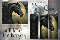 Fantasy Horses | skinny tumbler Sublimation design PLUS3 Product Image 1