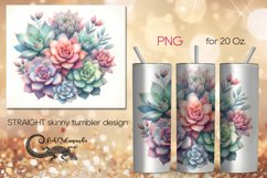 Pastel succulent | gentle tumbler Sublimation design PLUS3 Product Image 1