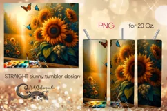 Romantic sunflower | Skinny tumbler Sublimation design PLUS3 Product Image 1