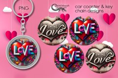 Valentine inscription | Car coaster &amp; key chain designs PL3 Product Image 1