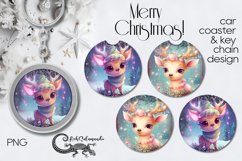 Christmas Deer | Sublimation Car coaster &amp; key chain PLUS3 Product Image 1
