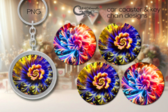 Abstract bright | Car coaster &amp; key chain sublimation PL3 Product Image 1
