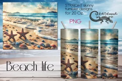 Beach life | 4 Tropical Skinny Tumbler Sublimation designs Product Image 4