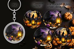 Spooky Halloween | car coaster &amp; key chain sublimation PL3 Product Image 1