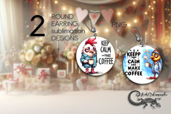 Good morning | coffee Round earring sublimation designs PL3 Product Image 1