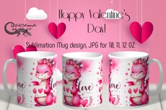 Valentine dragon | LOVE pink Mug sublimation design PLUS3 Product Image 1