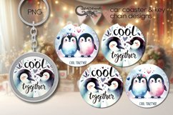 Valentine animal | penguin Car coaster &amp; key chain design P Product Image 1