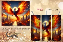 Fire bird | Fantasy skinny tumbler Sublimation design PLUS3 Product Image 1