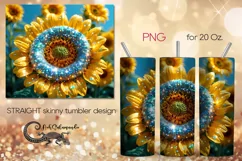 Glitter sunflowers | Skinny tumbler Sublimation design PLUS3 Product Image 1