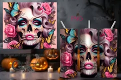 Funny skulls | Halloween Skinny tumbler sublimation PLUS3 Product Image 1
