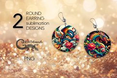 Chinese Dragon | Round earring magic Sublimation design PL3 Product Image 1