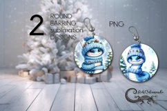 Christmas Snake | 2 Round earring Sublimation designs PL3 Product Image 1