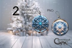 Christmas snowflake | xmas Round earring Sublimation PLUS3 Product Image 1