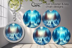 Christmas landscape | Car coaster &amp; key chain sublimation P3 Product Image 1