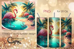 Flamingo | Tropical Skinny Tumbler Sublimation design PLUS3 Product Image 1
