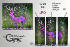 Folk xmas Deer | Skinny tumbler sublimation design PLUS3 Product Image 1