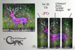 Folk xmas Deer | Skinny tumbler sublimation design PLUS3 Product Image 1