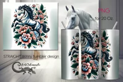 Horse | tatoo style skinny tumbler Sublimation design PLUS3 Product Image 1