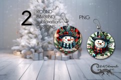 Christmas snowman |retro Round earring Sublimation design3 Product Image 1