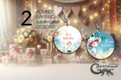 Be my valentine | 2 Sublimation round earring designs PL3 Product Image 1
