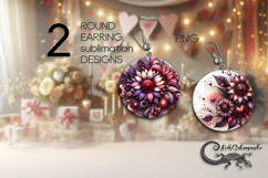 Fairy sunflowers | America Round earring sublimation PL3 Product Image 1