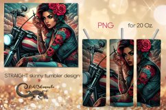 Motorcycle girl | Skinny tumbler sublimation design PLUS3 Product Image 1