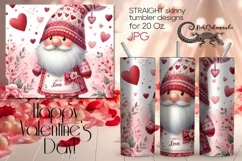 Valentine gnome | Love Skinny tumbler Sublimation PLUS3 Product Image 1